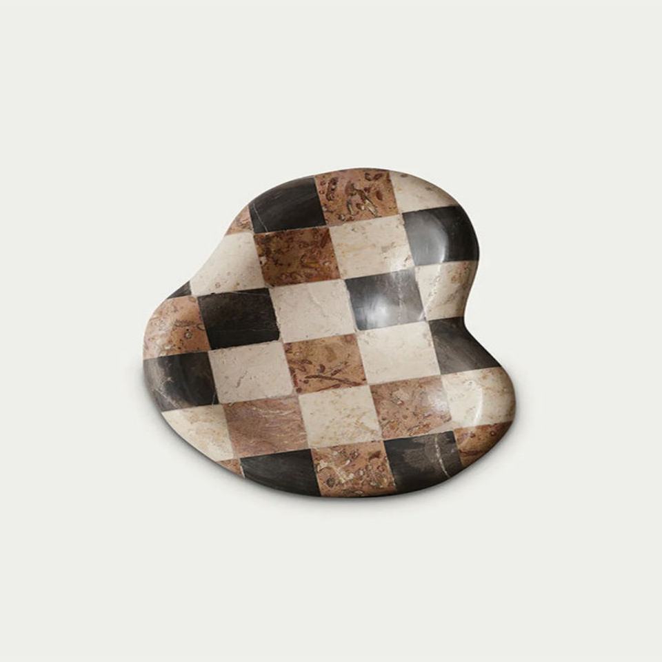 Checker Mosaic Marble Tray