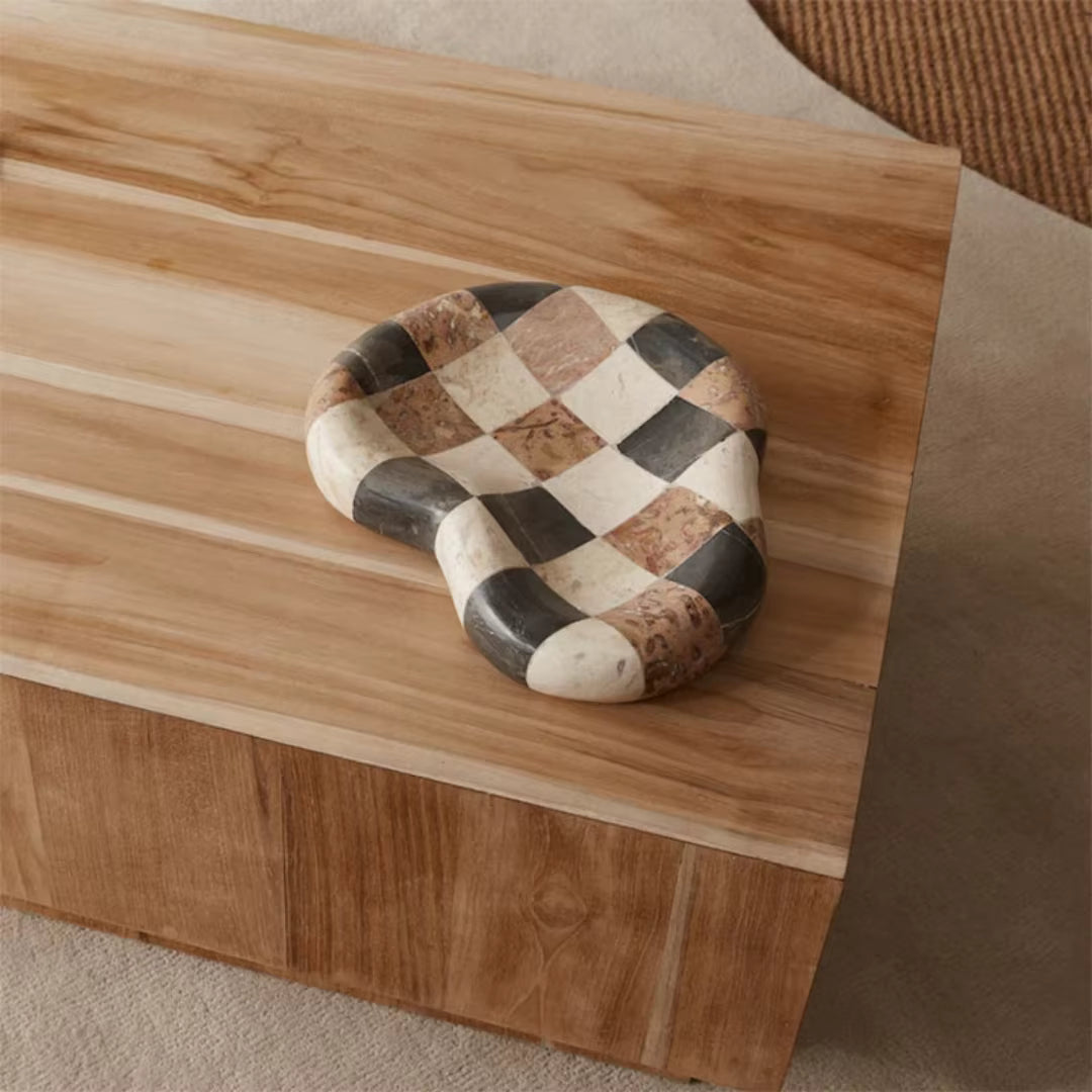 Checker Mosaic Marble Tray