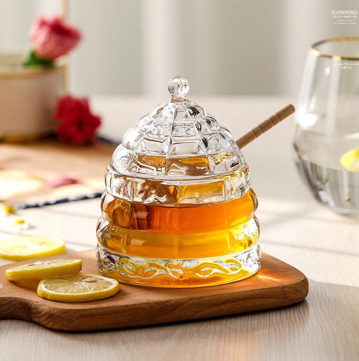 Handmade Glass Honey Jar