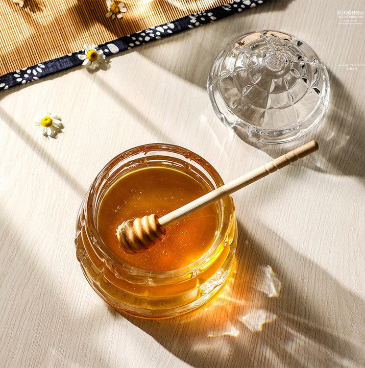 Handmade Glass Honey Jar
