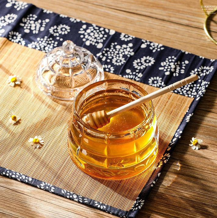Handmade Glass Honey Jar